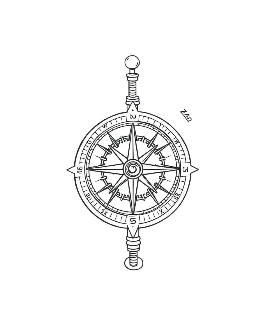 A confused compass spinning.