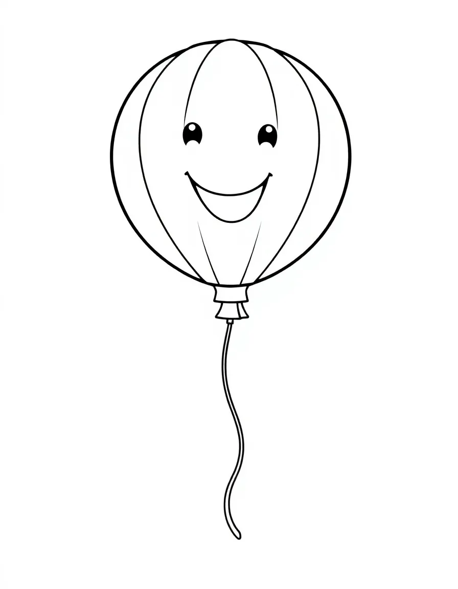 A happy balloon floating.