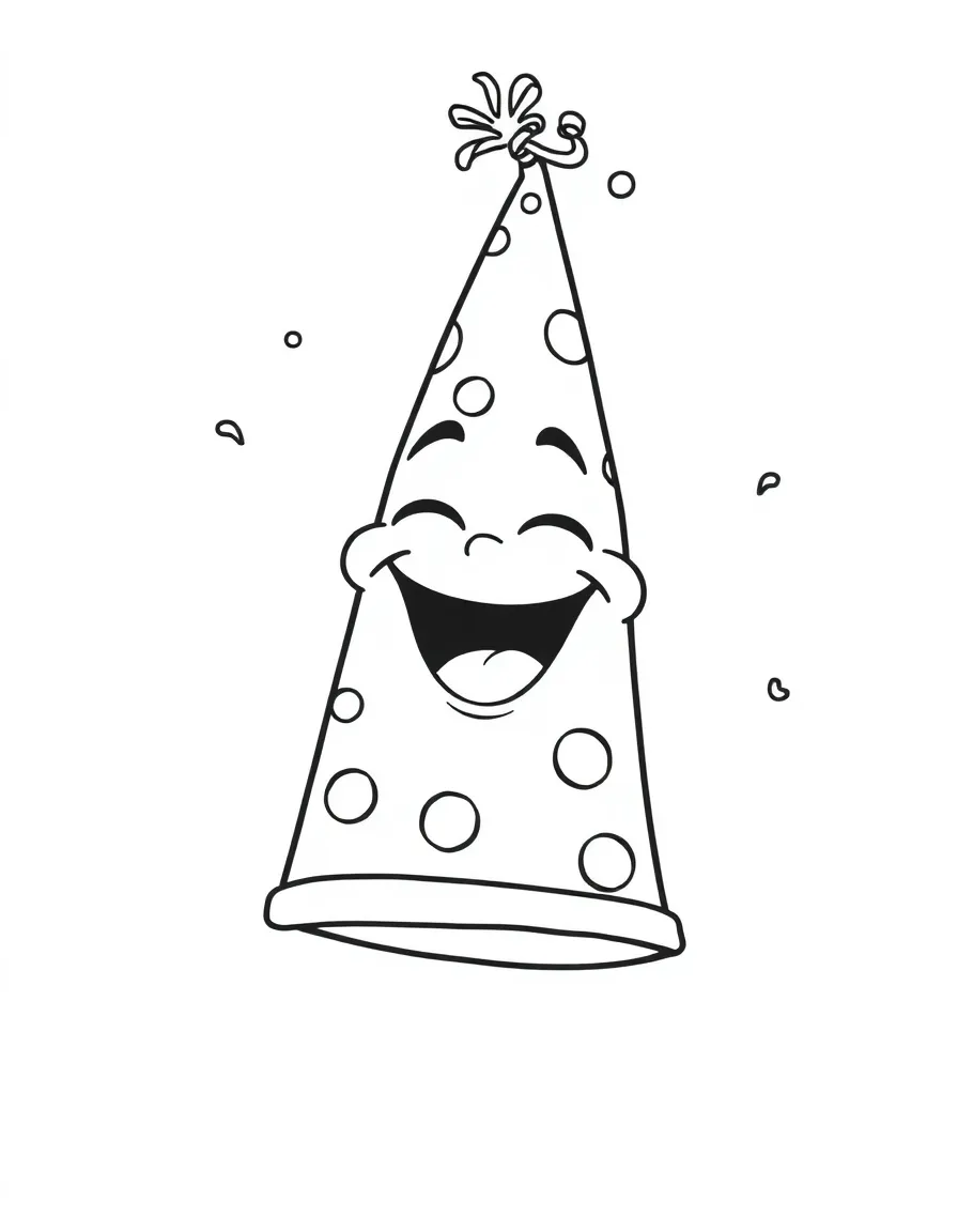A laughing party hat bouncing.