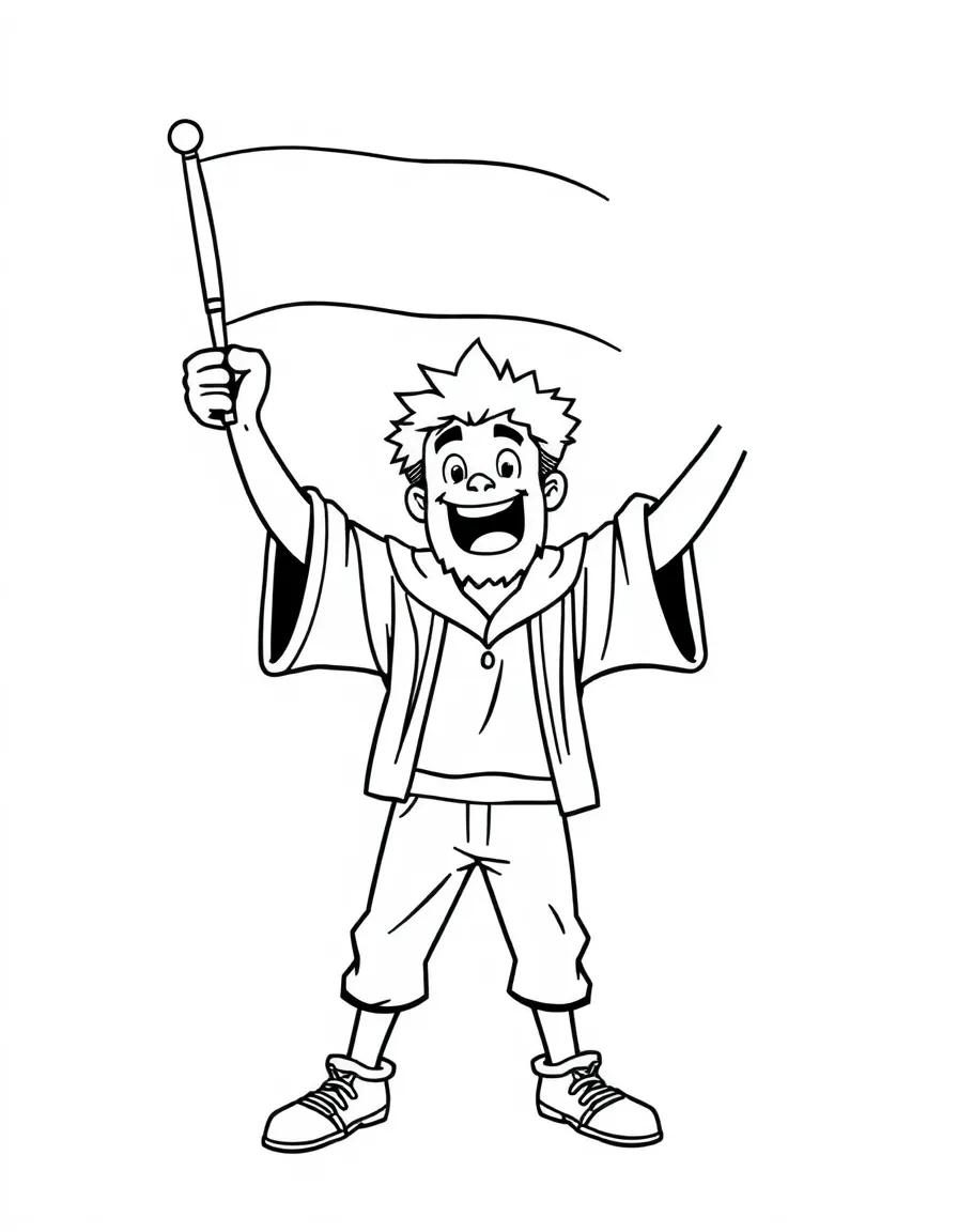 A proud banner waving.