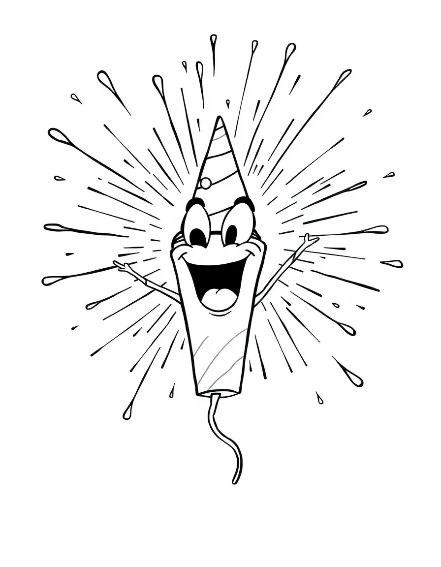 An excited party popper bursting.