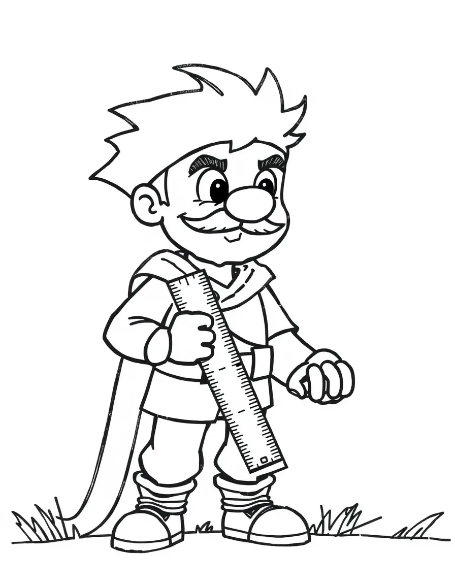 A brave ruler drawing a straight line.