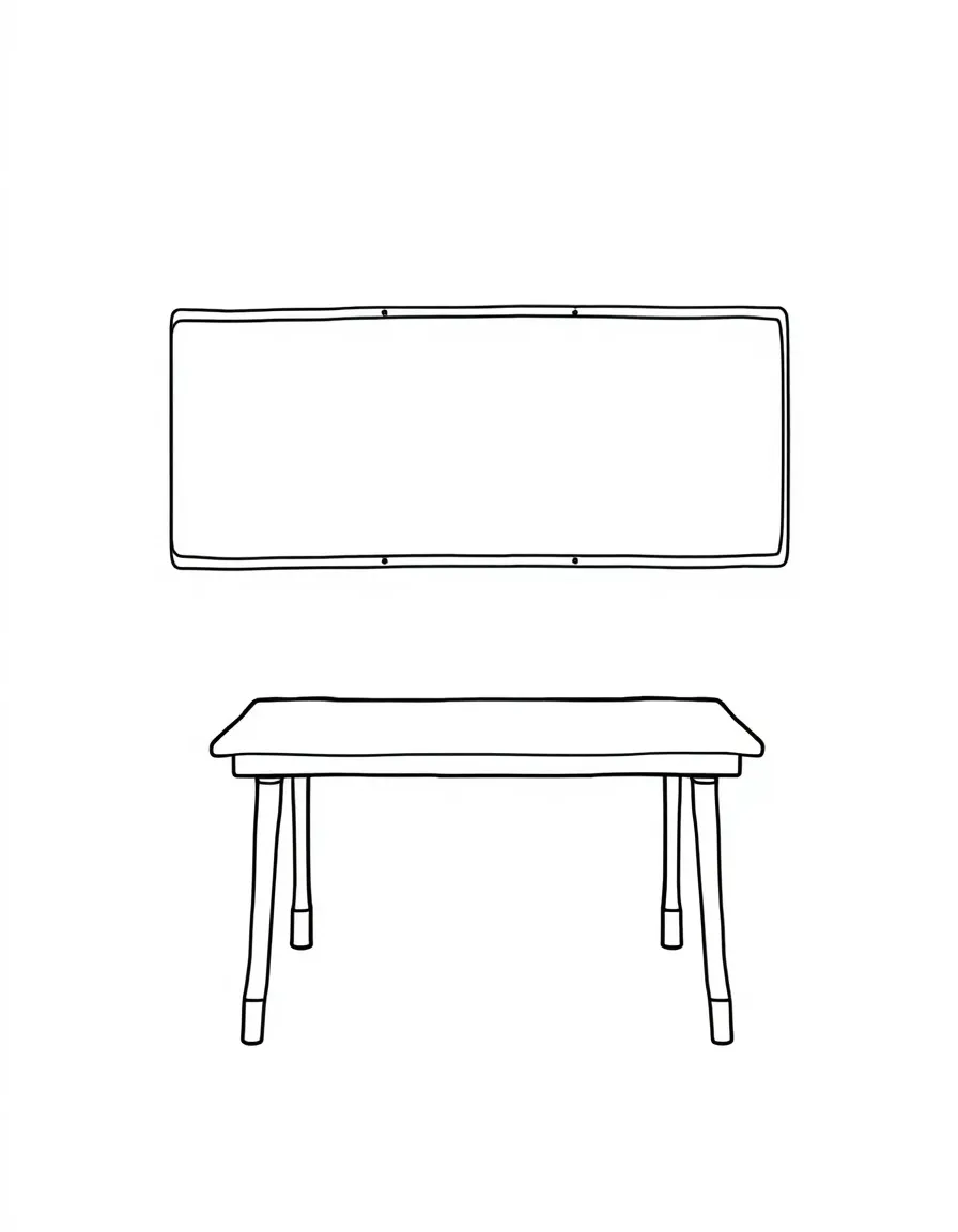 A sad school desk empty.