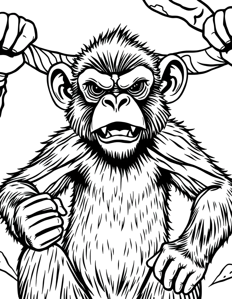 An angry monkey bars rattling.
