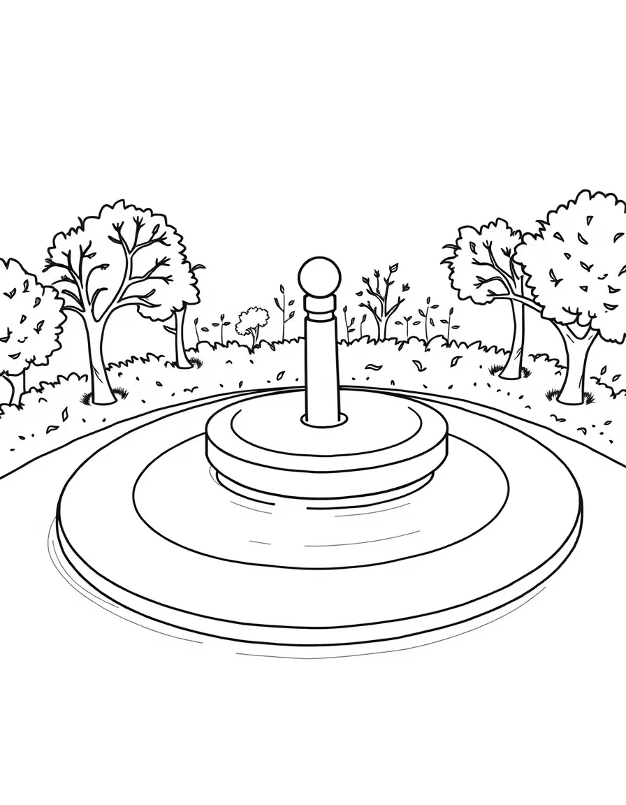 A calm roundabout spinning.