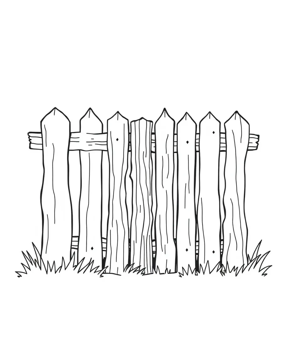 A confused fence with a missing plank.