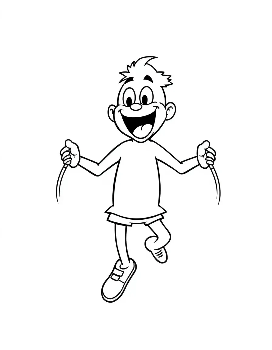An excited jump rope bouncing.