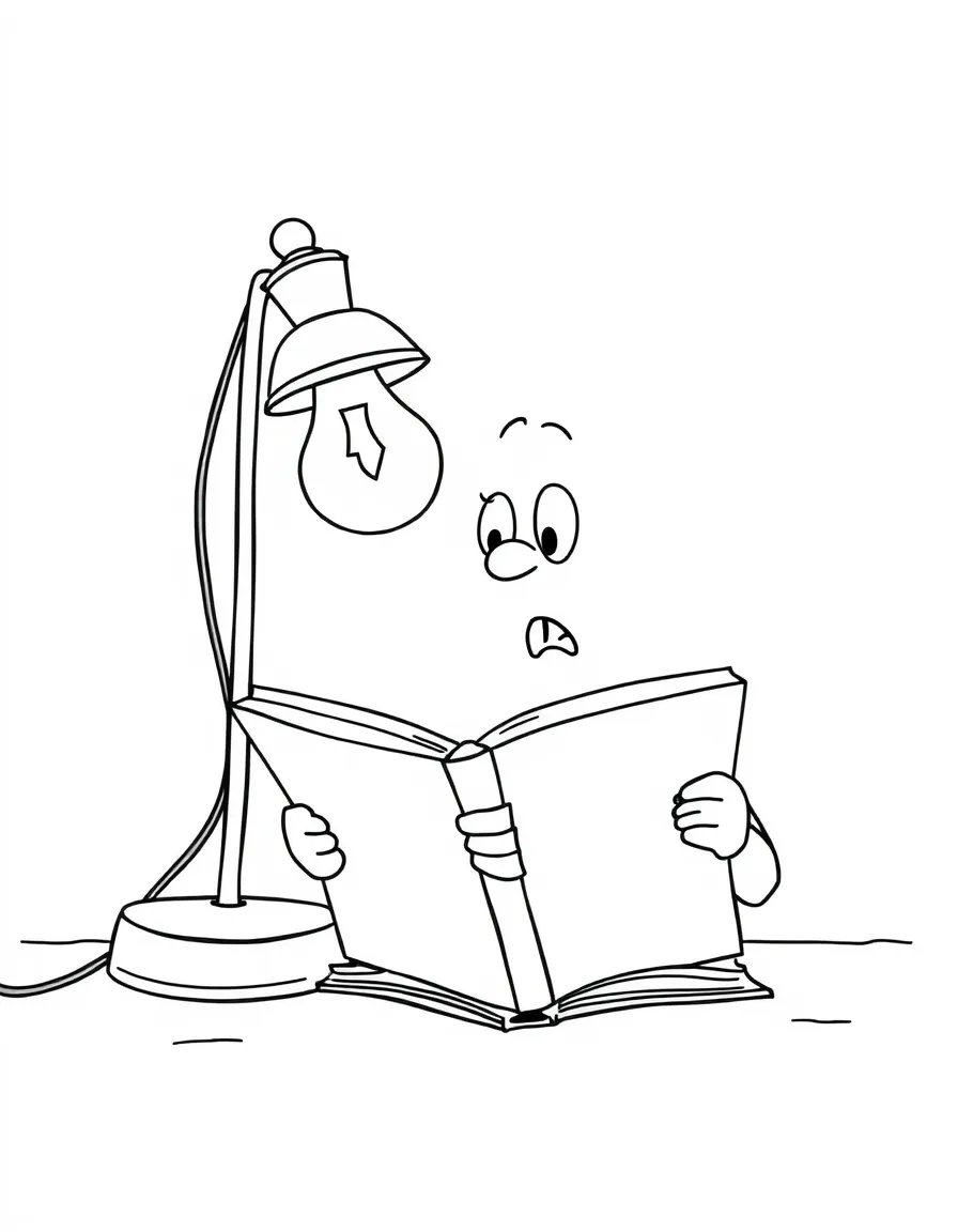 A surprised reading lamp turning on.
