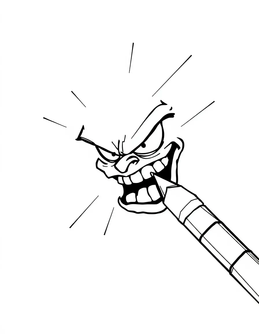 An angry pen scribbling.