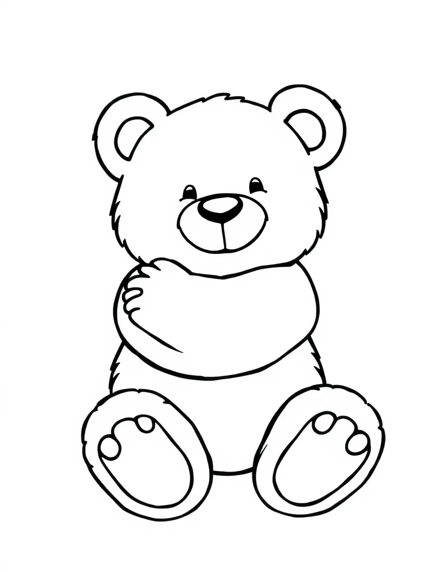 A happy teddy bear hugging.