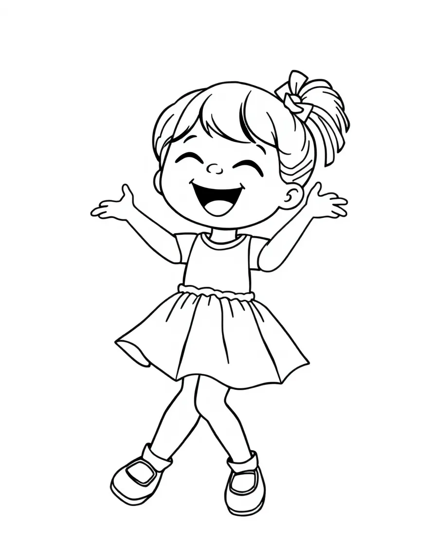 A laughing doll dancing.