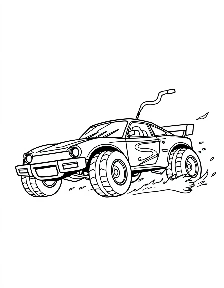 An angry remote control car crashing.