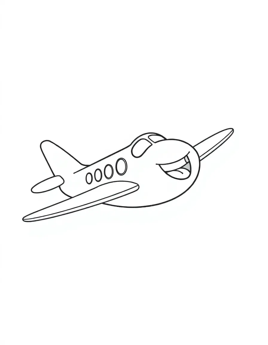 A laughing airplane flying.