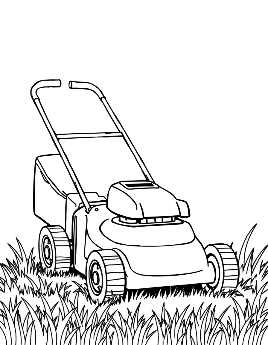 A confused lawnmower stuck.