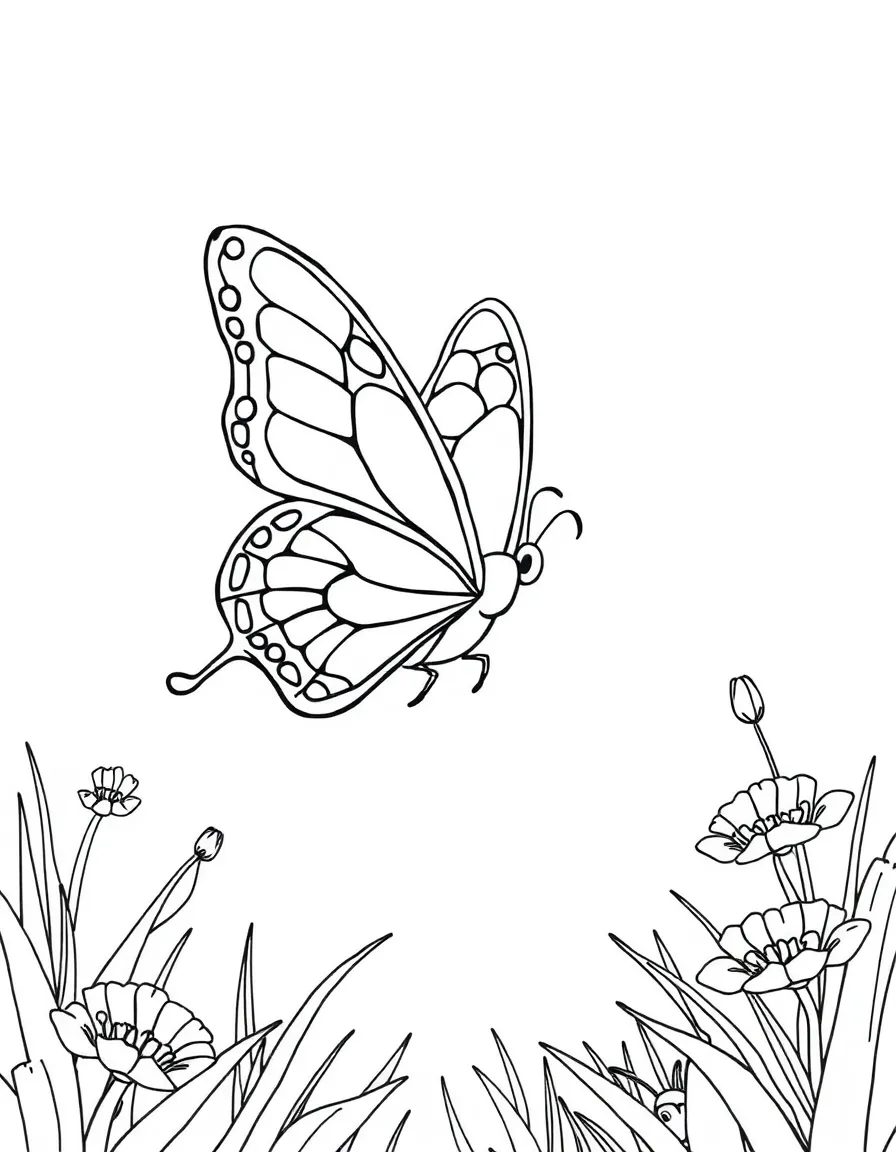A surprised butterfly landing.