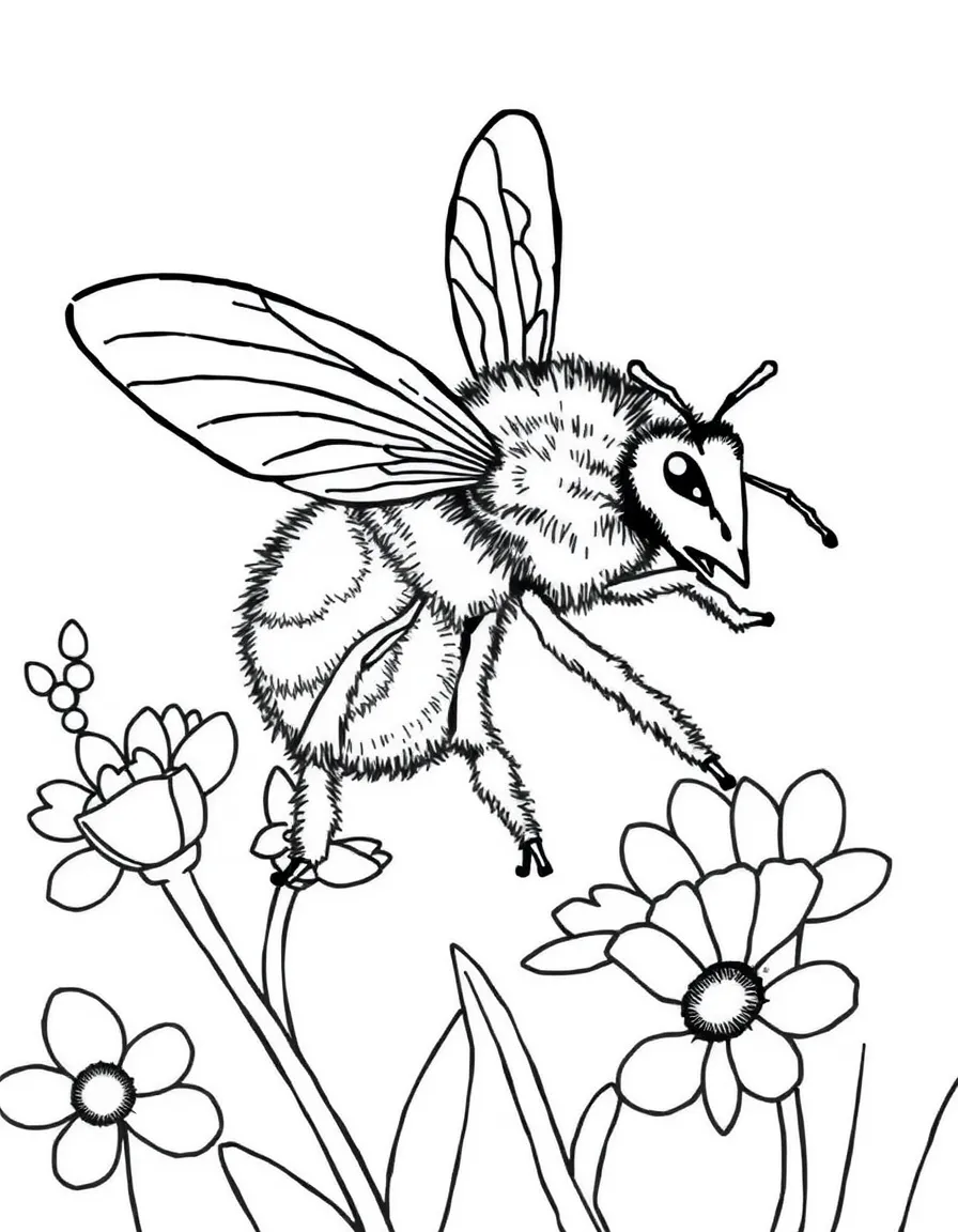 A brave bee collecting nectar.