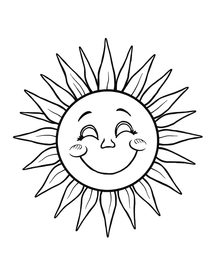 A happy sun smiling down.