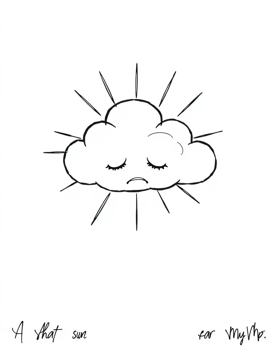 A sad cloud hiding the sun.