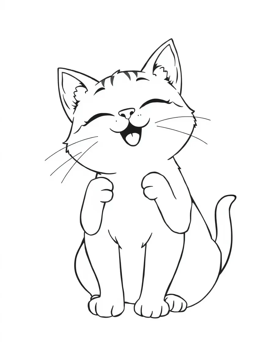 A happy cat purring.