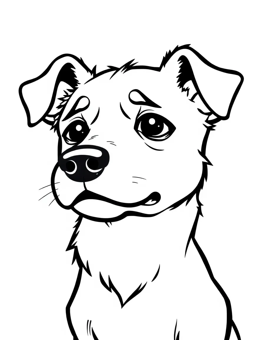 A sad dog whimpering.