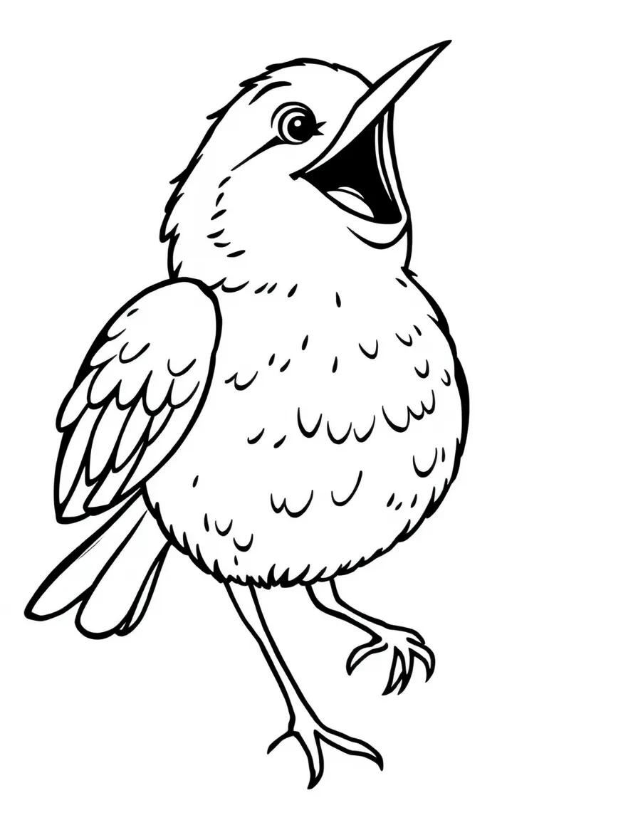 A laughing bird chirping happily.