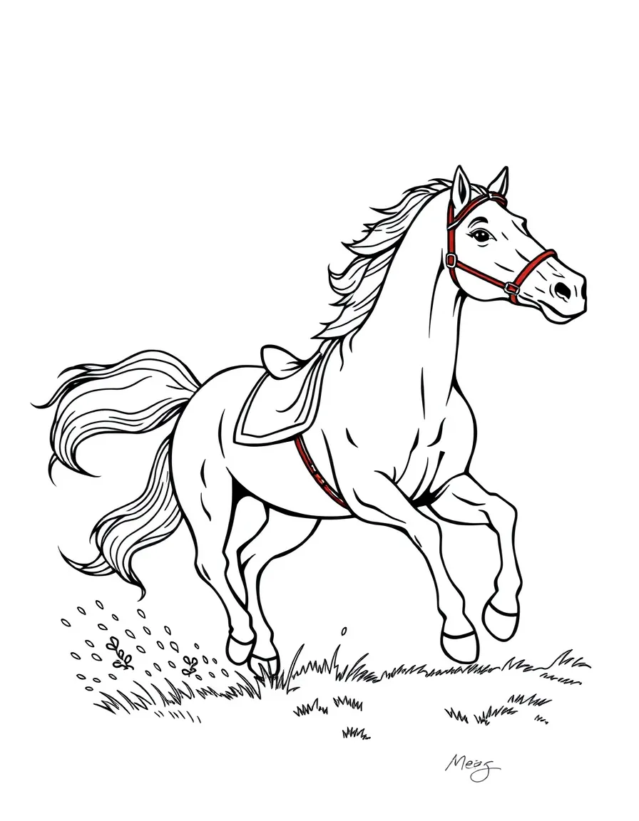 A brave horse galloping.