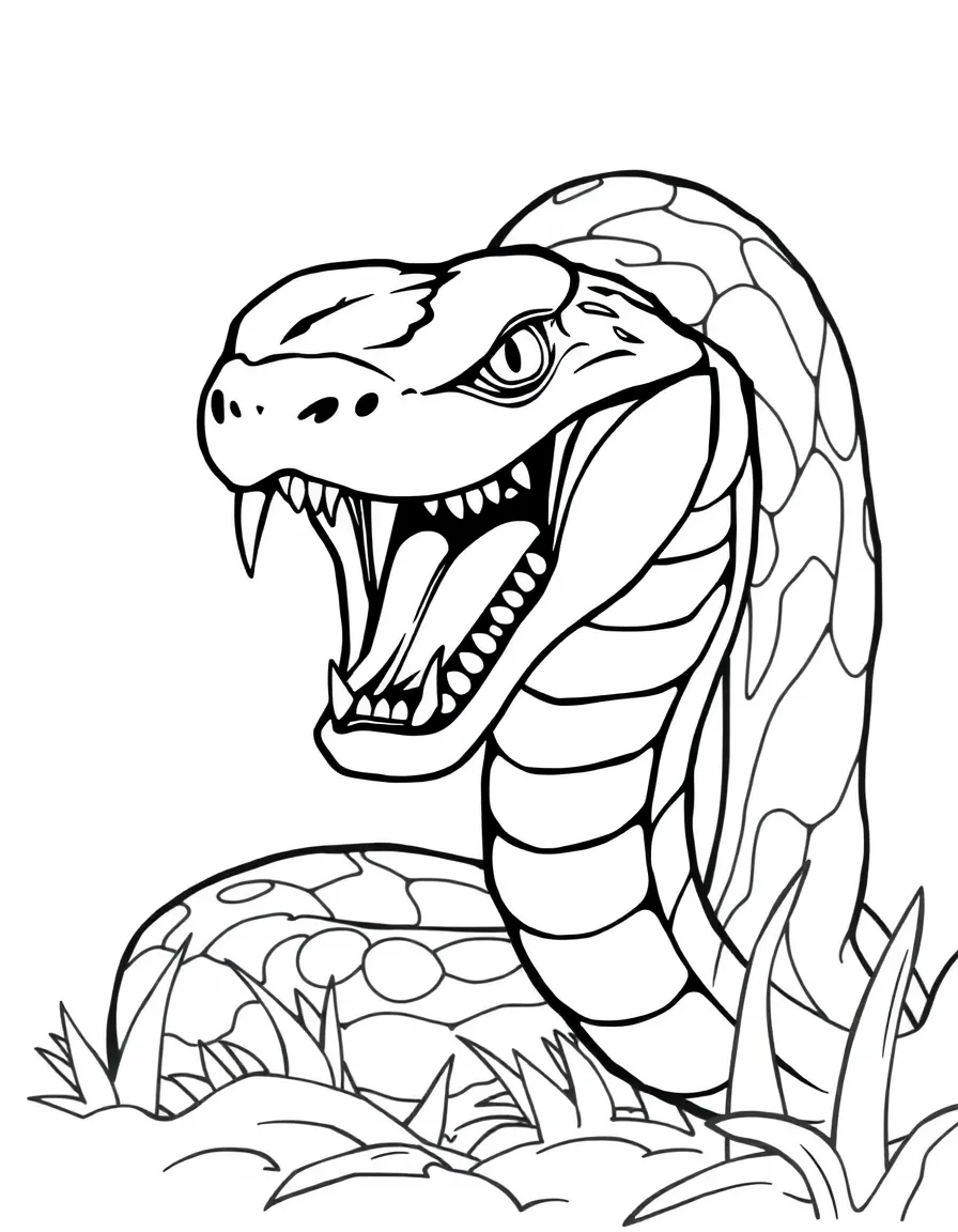 An angry snake hissing.