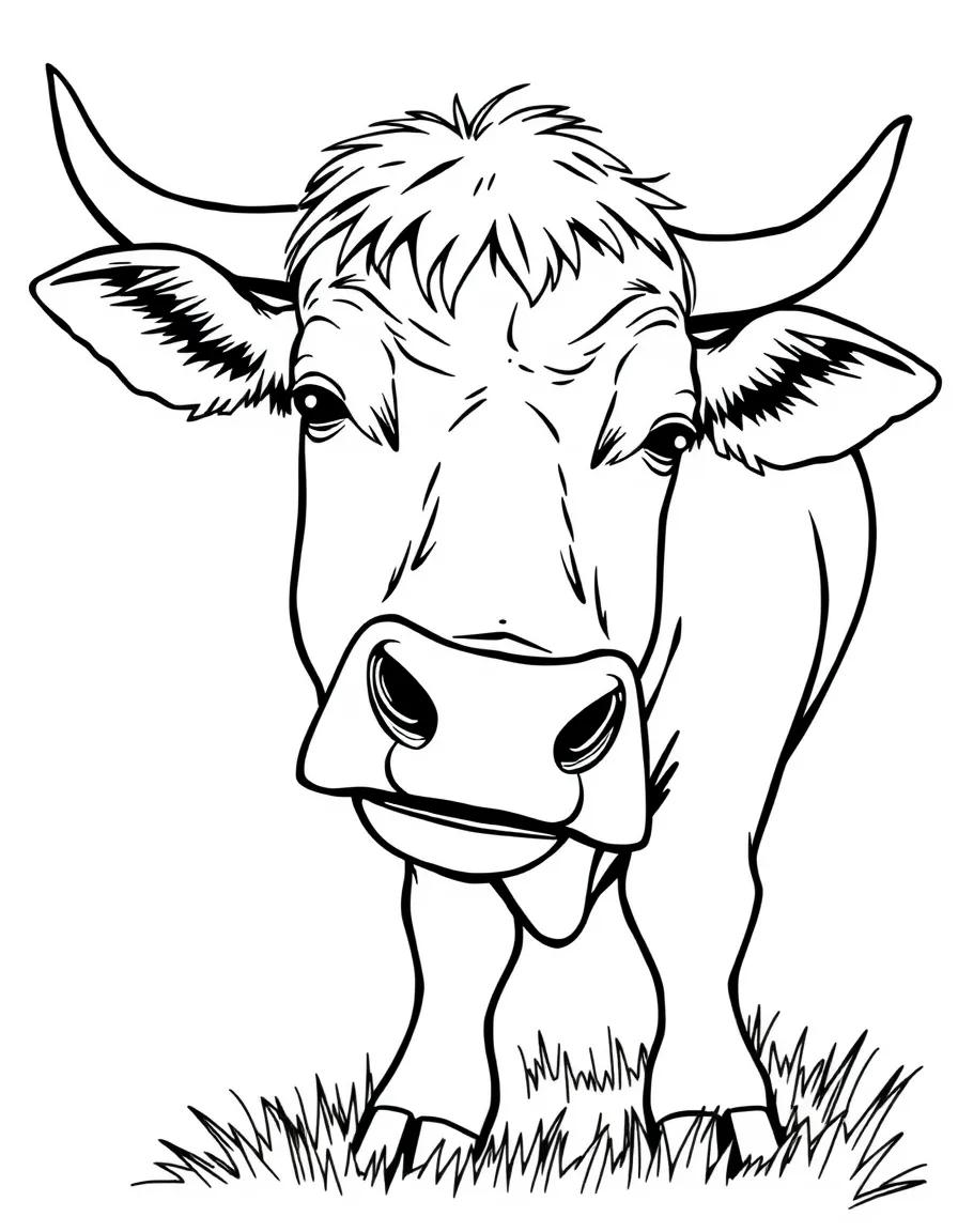 A bored cow chewing cud.