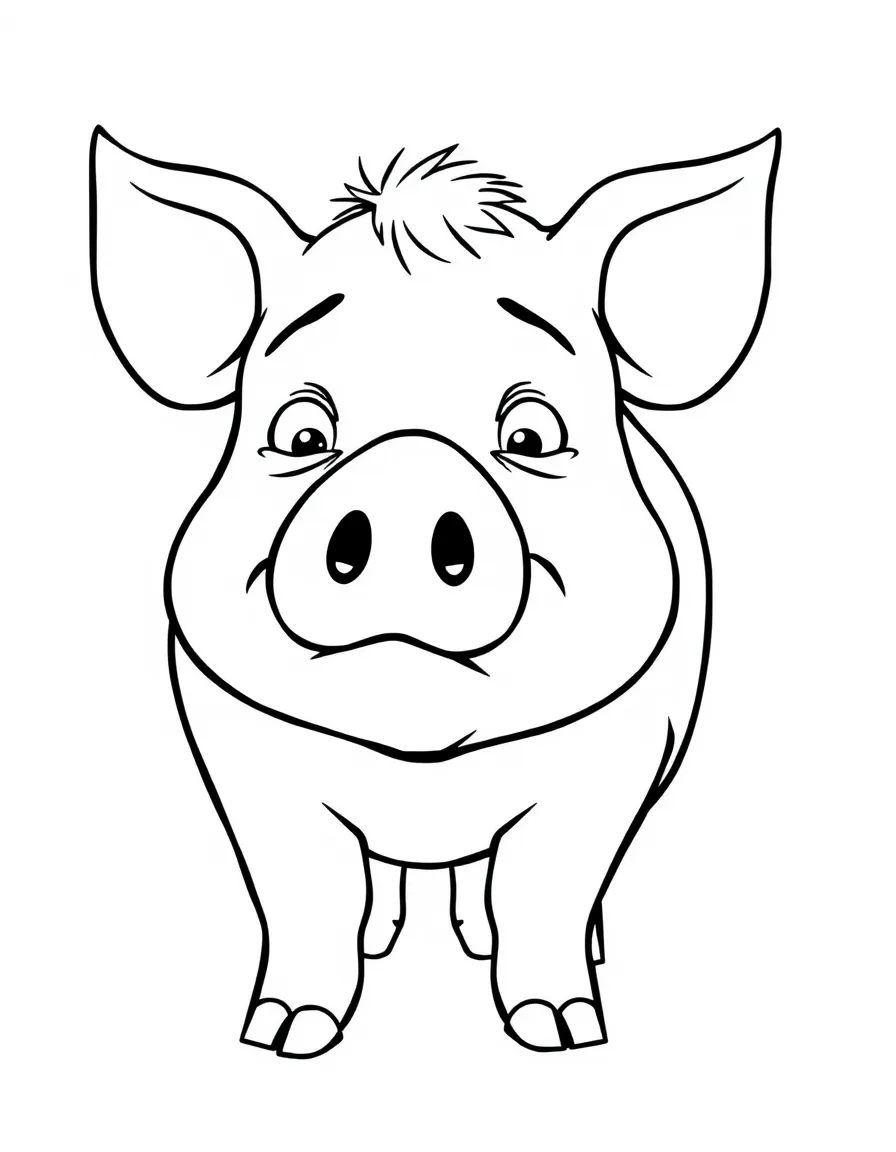 A confused pig snorting.