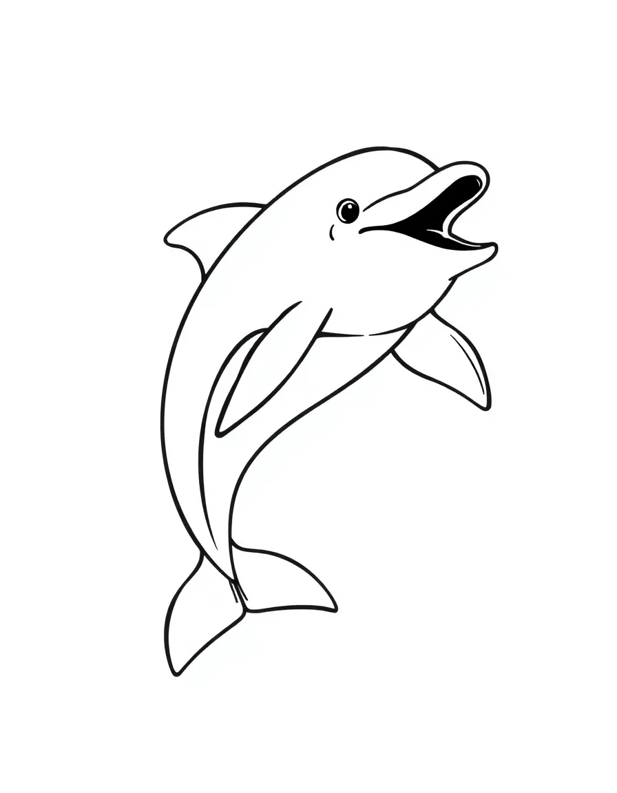 An excited dolphin jumping.