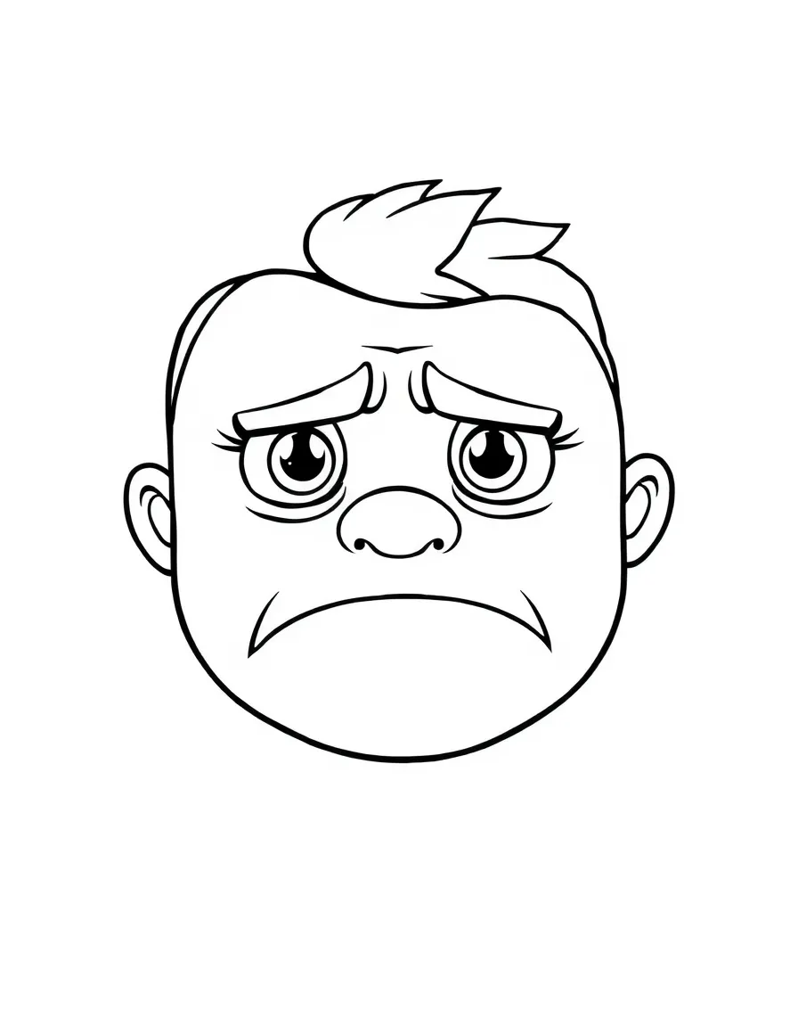 A sad frowning face.