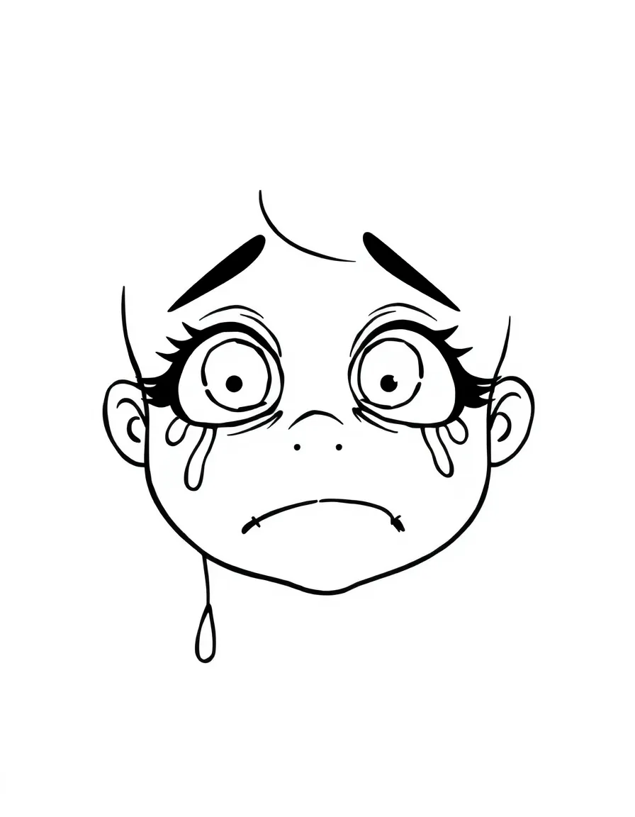 A crying face with tears.
