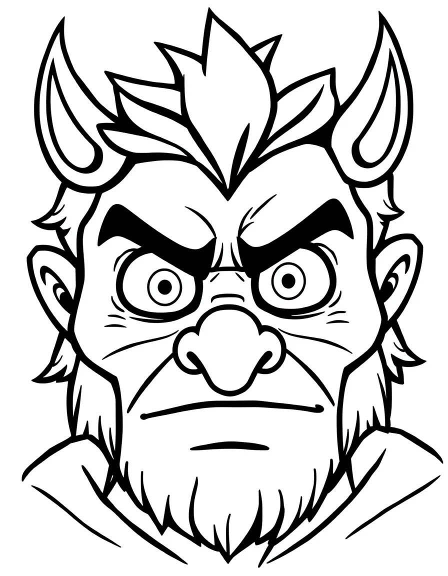 A brave face with a determined look.