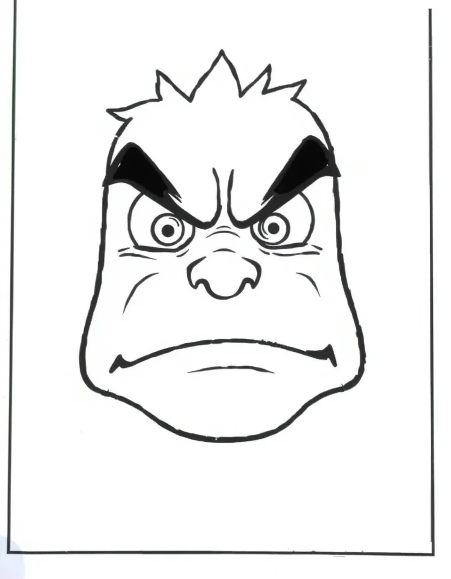 An angry face with furrowed brows.