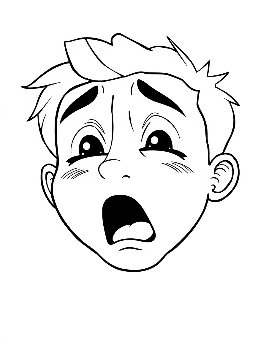 A bored face yawning.