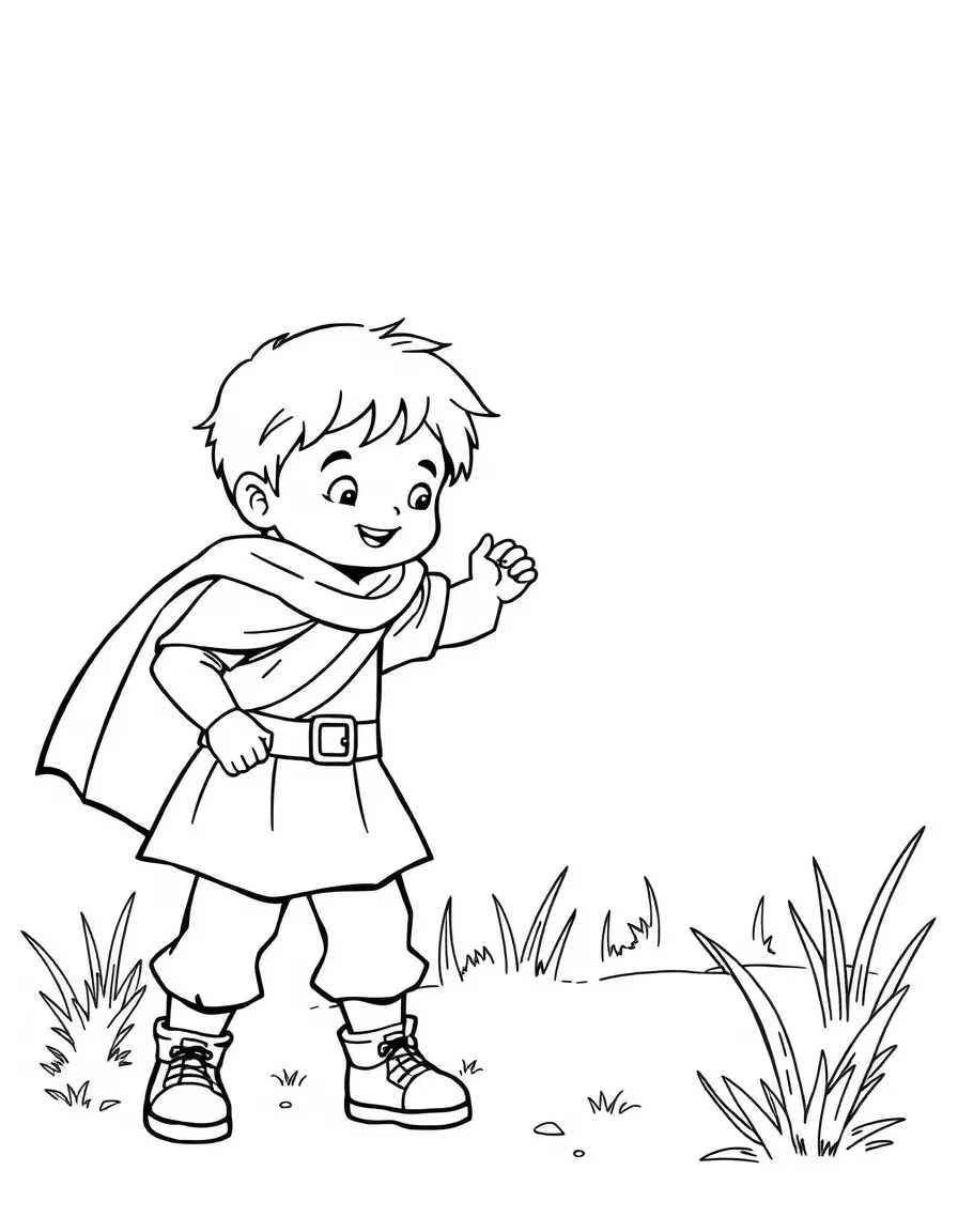A brave child helping a friend.