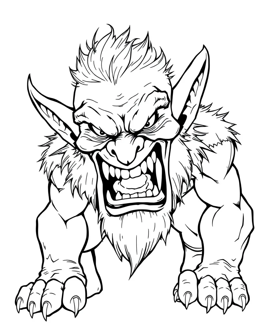 An angry ogre growling.