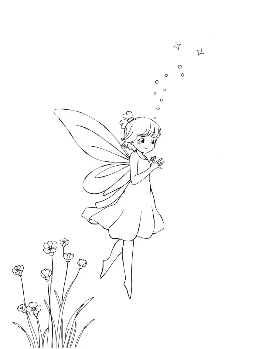 A calm fairy sprinkling dust.