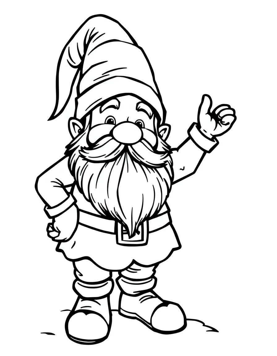 A proud gnome standing tall.