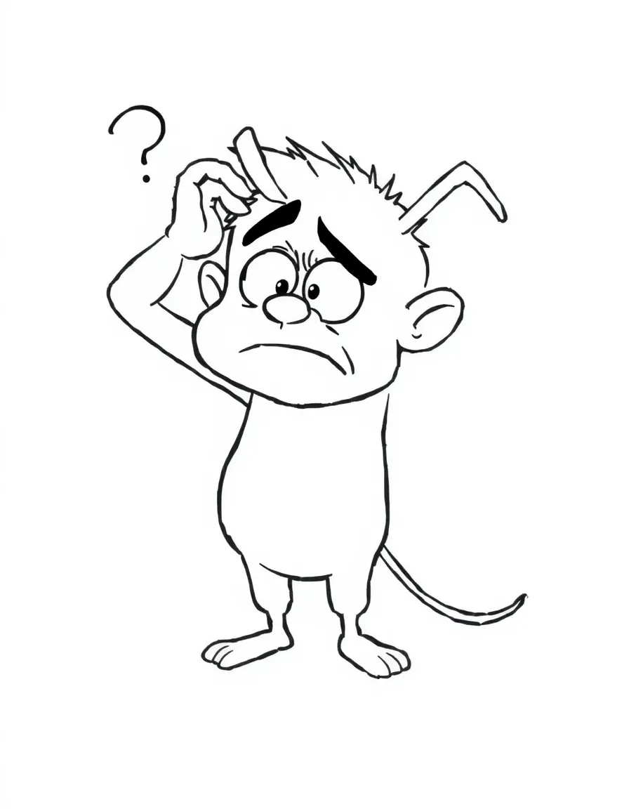 A confused cyclops scratching head.