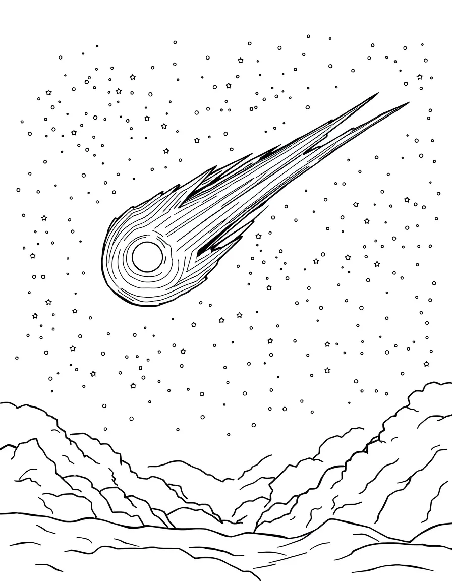 A brave comet streaking across sky.