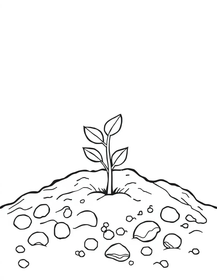 A shy seed hiding in soil.