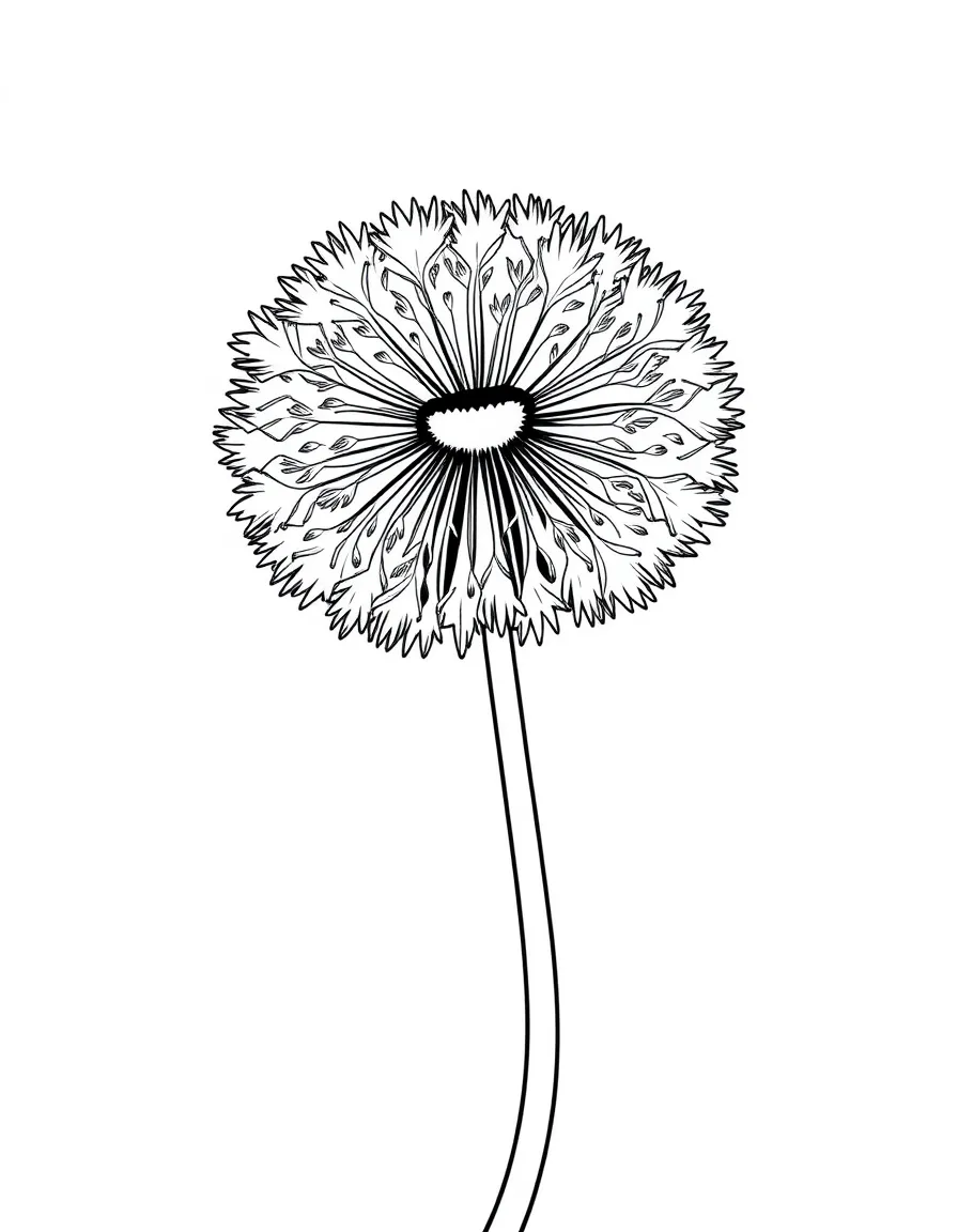 A calm dandelion floating.