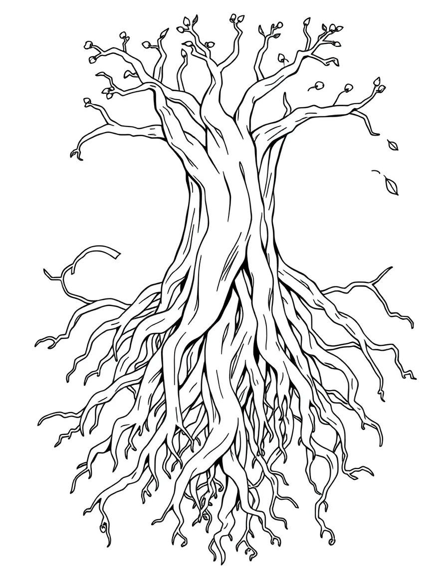 A confused root tangled.