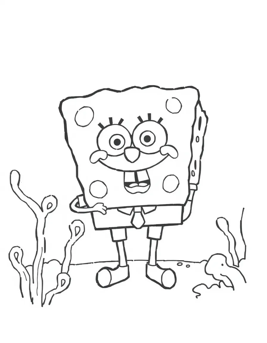 A shy sponge hiding.
