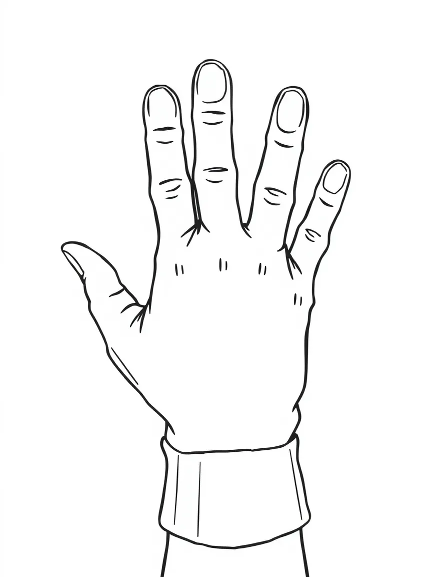 A surprised glove with fingers spread.