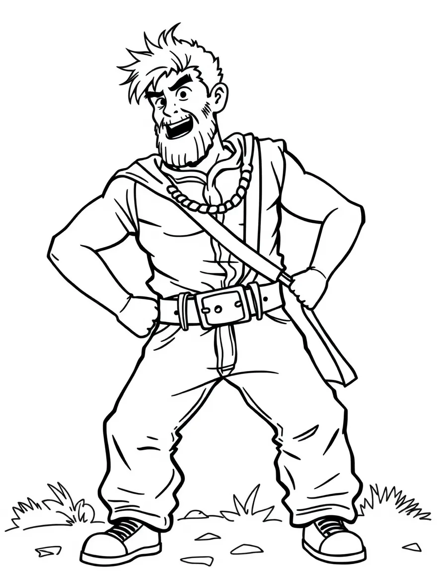 A brave belt holding up pants.