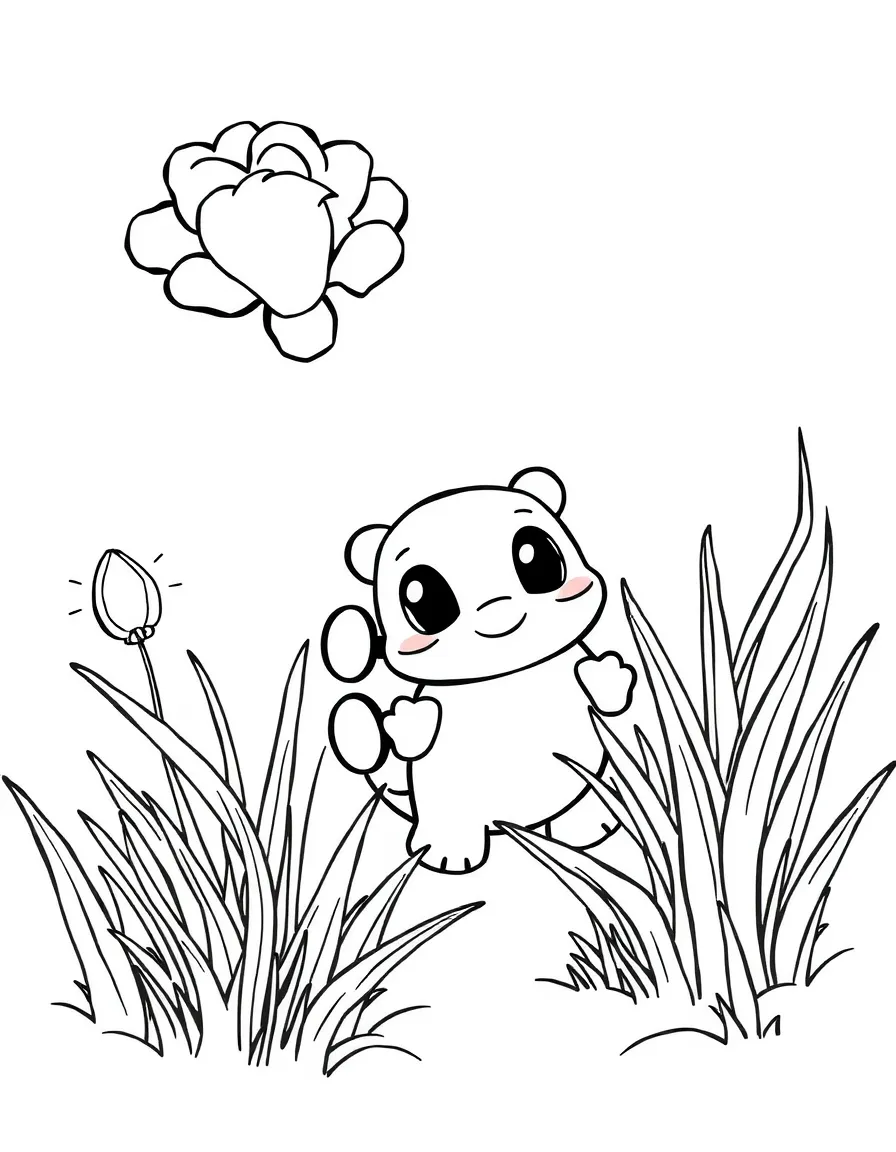 A shy button hiding.