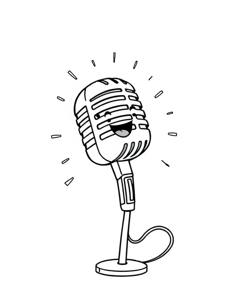 A happy singing microphone.