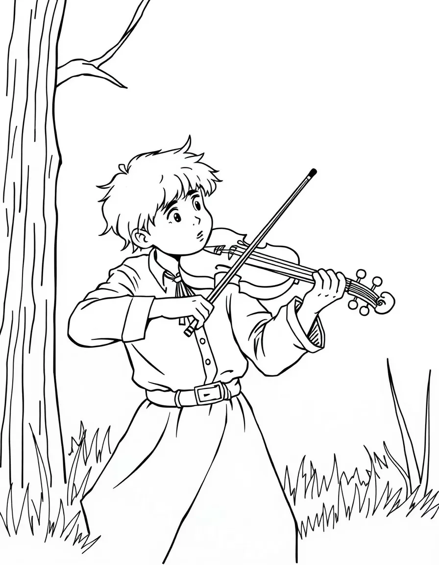 A brave violin playing.